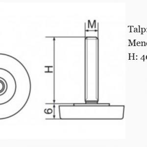 Állítható láb Ø 30mm talppal, M8x40-es szárral. 100 db, lapos