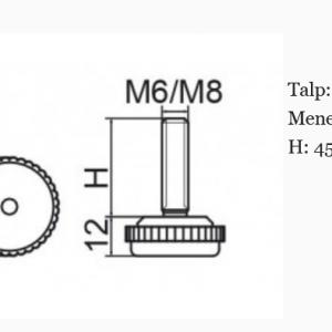 Állítható láb Ø 30mm talppal, M8x45-ös szárral. 100 db, recés