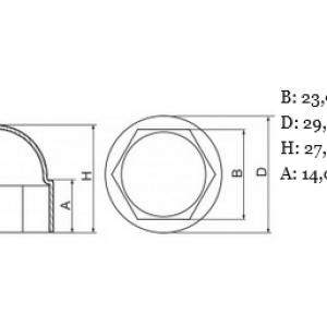 Anyatakaró kupak hatlapú M16 anyákra, műanyag, 50db Anyasapka, fekete, szürke, fehér