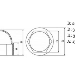 Anyatakaró kupak hatlapú M18 anyákra, műanyag, 50db Anyasapka, fekete, szürke, fehér