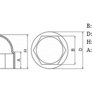 Anyatakaró kupak hatlapú M20 anyákra, műanyag, 50db Anyasapka, fekete, szürke, fehér