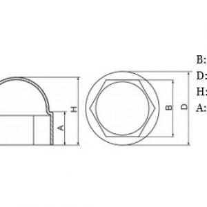 Anyatakaró kupak hatlapú M30 anyákra, műanyag, 50db Anyasapka, fekete, szürke, fehér