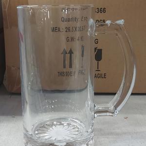 Átlátszó sörös korsó 0,4 liter, üveg, YB366, 221001