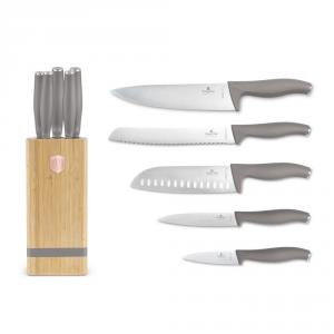 Berlinger Haus TAUPE rozsdamentes késkészlet 5részes+bambusz állvánnyal, BH-2974