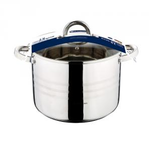 Blaumann Gourmet Line rozsdamentes fazék 16x11,5cm, 2,1 liter+üvegfedő, indukciós, BL-1006