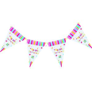 Boldog születésnapot parti zászló 11 zászlóval, 3,6 m