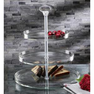 Borgonovo Palladio 3 részes tortaállvány, üveg