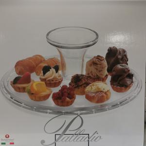 Borgonovo Palladio üveg talpas tortatál, 30,5 cm, 1 db