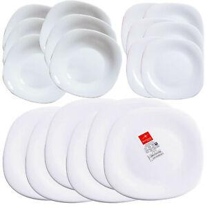 BORMIOLI ROCCO PARMA étkészlet, 18 részes, fehér, négyzetes, üveg, 202018