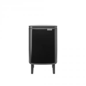 BRABANTIA BO WASTE BIN HI fém hulladék tartó .7L MATT BLACK, fekete, 227141