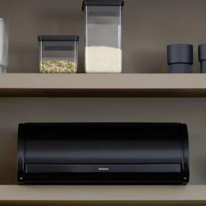 Brabantia Fém kenyérdoboz 2 kg ROLL TOP MATT BLACK, fekete, 236761