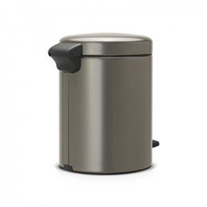 Brabantia Pedal Bin Newicon, 5 liter, Platinum, pedálos szemetes, 112683