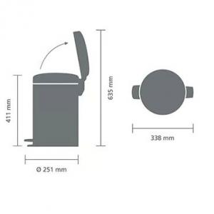 Brabantia PEDAL BIN NEWICON pedálos szemetes 12L SOFT BEIGE, 149924