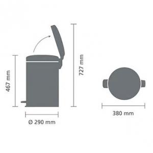 Brabantia PEDAL BIN NEWICON pedálos szemetes 20L SOFT BEIGE, 149948