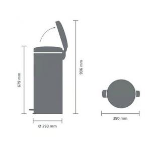 Brabantia PEDAL BIN NEWICON pedálos szemetes 30L METALLIC GOLD, 304484