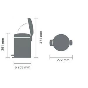 Brabantia PEDAL BIN NEWICON pedálos szemetes 5L SOFT BEIGE, 149900