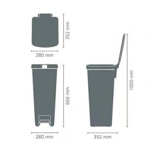 Brabantia STEPUP PEDAL BIN műanyag szemetes 40l Dark Grey, 800023
