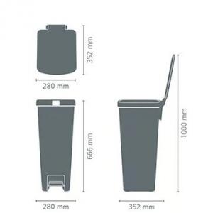 Brabantia STEPUP PEDAL BIN műanyag szemetes 40l Light Grey, 800009