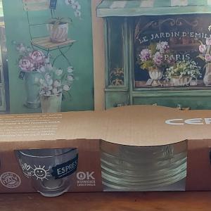 Cerve Brazil espresso, mintás, üveg csésze szett, 6db, 7,5cl