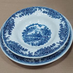 Churchill Brook Blue kerámia mély tányér, 1db