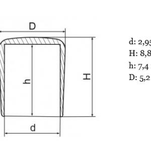 Csőkupak 3mm-es csövekre. Kiszerelés: 100 db