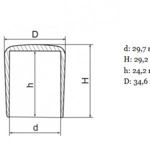 Csőkupak Ø 30,0 mm-es csövekre. Kiszerelés: 100 db