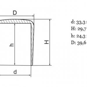 Csőkupak Ø 33,4 mm-es csövekre. Kiszerelés: 100 db