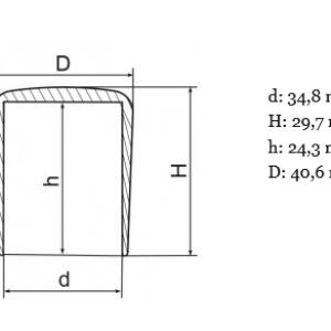 Csőkupak Ø 35,0 mm-es csövekre. Kiszerelés: 100 db