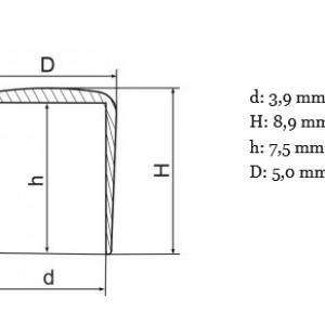 Csőkupak Ø 4,0 mm-es csövekre. Kiszerelés: 100 db