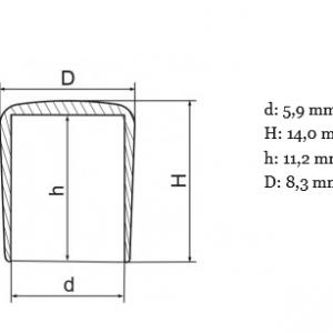 Csőkupak Ø 6,0 mm-es csövekre. Kiszerelés: 100 db