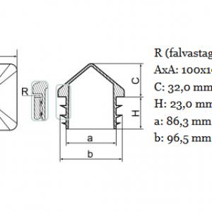 Csúcsos zártszelvény dugó 100x100 mm-es. Kiszerelés: 100 db