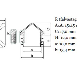 Csúcsos zártszelvény dugó 15x15 mm-es. Kiszerelés: 100 db