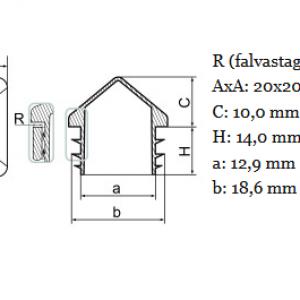 Csúcsos zártszelvény dugó 20x20 mm-es. Kiszerelés: 100 db