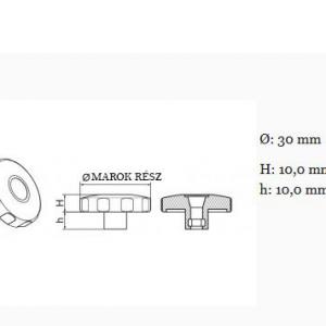 Erősített marokanya 30-as, csillag alakú markolattal, M6-os anyával.  100 db