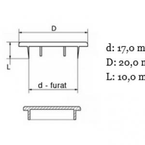 Furattakaró dugó (lapos forma) Ø 17,0 mm-es furatokhoz. Kiszerelés: 100db