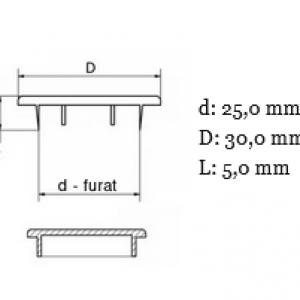 Furattakaró dugó (lapos forma) Ø 25,0 mm-es furatokhoz. Kiszerelés: 100db