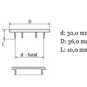 Furattakaró dugó (lapos forma) Ø 30,0 mm-es furatokhoz. Kiszerelés: 100db