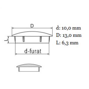 Furattakaró dugó (lencse forma) Ø 10,0 mm-es furatokhoz. Kiszerelés: 100db