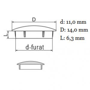 Furattakaró dugó (lencse forma) Ø 11,0 mm-es furatokhoz. Kiszerelés: 100db