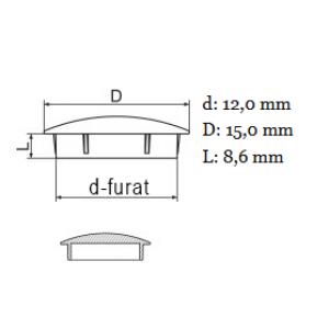 Furattakaró dugó (lencse forma) Ø 12 mm-es furatokhoz. Kiszerelés: 100db