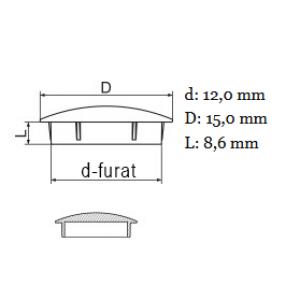 Furattakaró dugó (lencse forma) Ø 12,0 mm-es furatokhoz. Kiszerelés: 100db