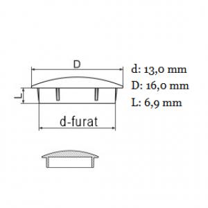 Furattakaró dugó (lencse forma) Ø 13 mm-es furatokhoz. Kiszerelés: 100db