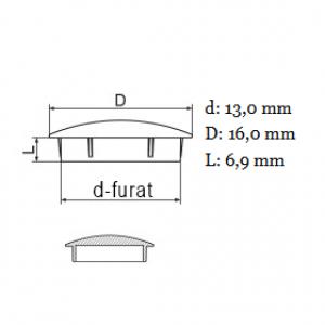 Furattakaró dugó (lencse forma) Ø 13,0 mm-es furatokhoz. Kiszerelés: 100db