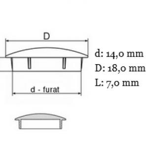 Furattakaró dugó (lencse forma) Ø 14 mm-es furatokhoz. Kiszerelés: 50db