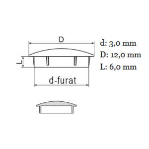 Furattakaró dugó (lencse forma) Ø 3,0 mm-es furatokhoz. Kiszerelés: 100db