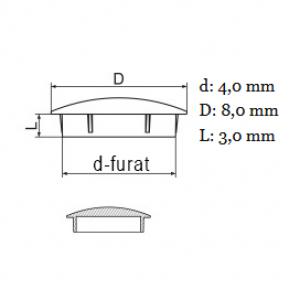 Furattakaró dugó (lencse forma) Ø 4,0 mm-es furatokhoz. Kiszerelés: 100db