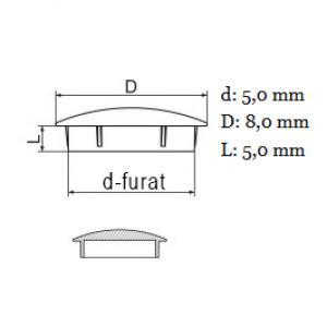 Furattakaró dugó (lencse forma) Ø 5,0 mm-es furatokhoz. Kiszerelés: 100db