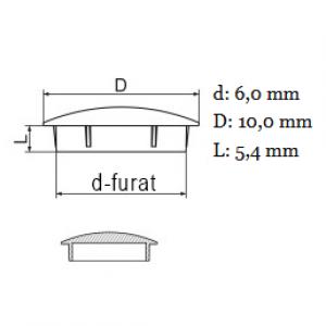 Furattakaró dugó (lencse forma) Ø 6 mm-es furatokhoz. (10) Kiszerelés: 100db