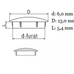 Furattakaró dugó (lencse forma) Ø 6,0 mm-es furatokhoz. (13) Kiszerelés: 100db