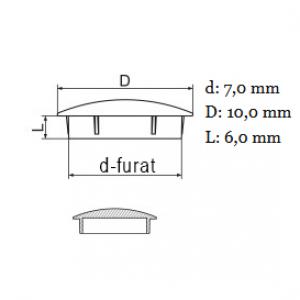 Furattakaró dugó (lencse forma) Ø 7,0 mm-es furatokhoz. Kiszerelés: 100db